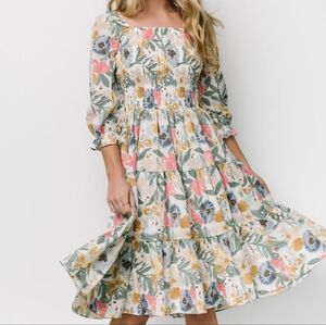 Baltic Born Floral Midi Dress - Multicolor